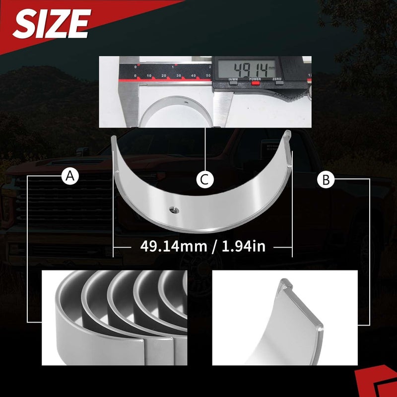 EPChunMi STD RB946 Rod Bearings Set for Chevrolet for Toyota for Pontiac 1.8L 1998-2008 Standard Size Connecting Rod Bearing kit Replace CR4263SI 13041-22020 BB1010 - Image 3